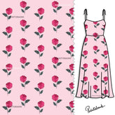 Brush Print Floral Motif Baby Print Fabric